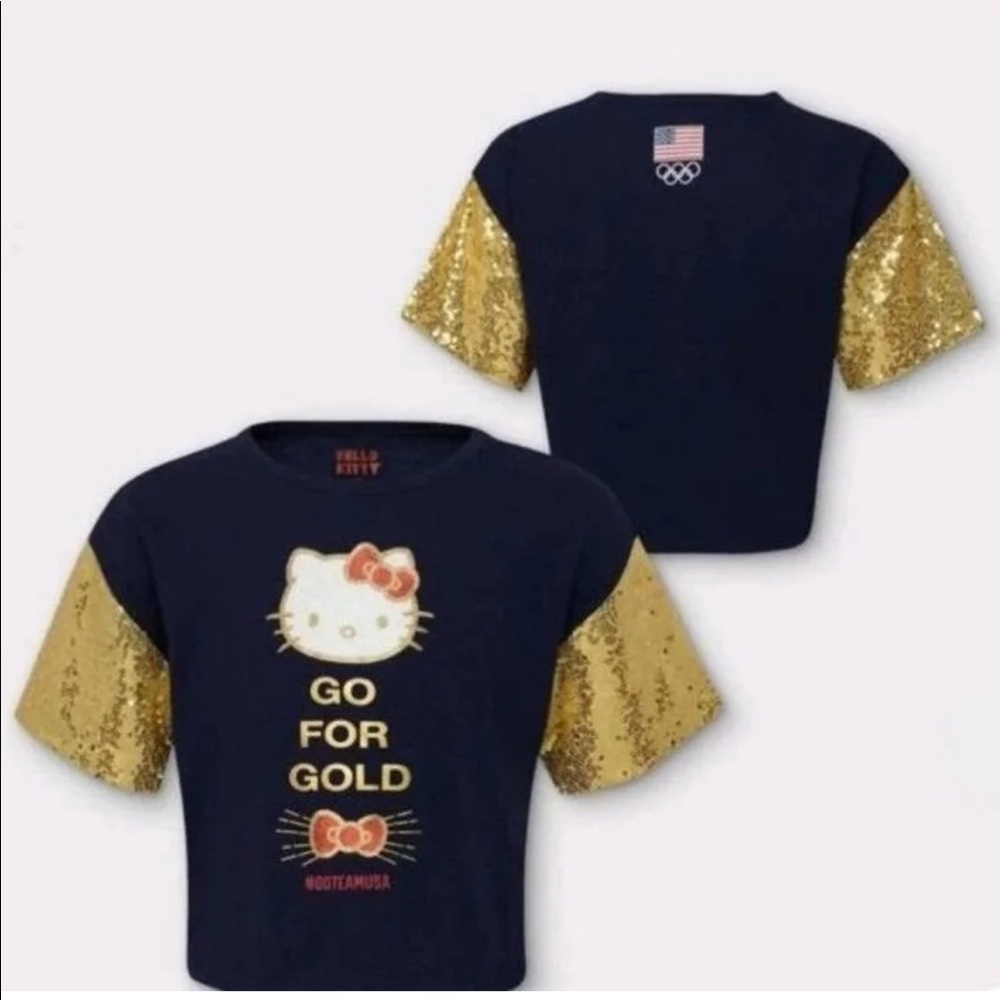 Hello Kitty gold sequin top